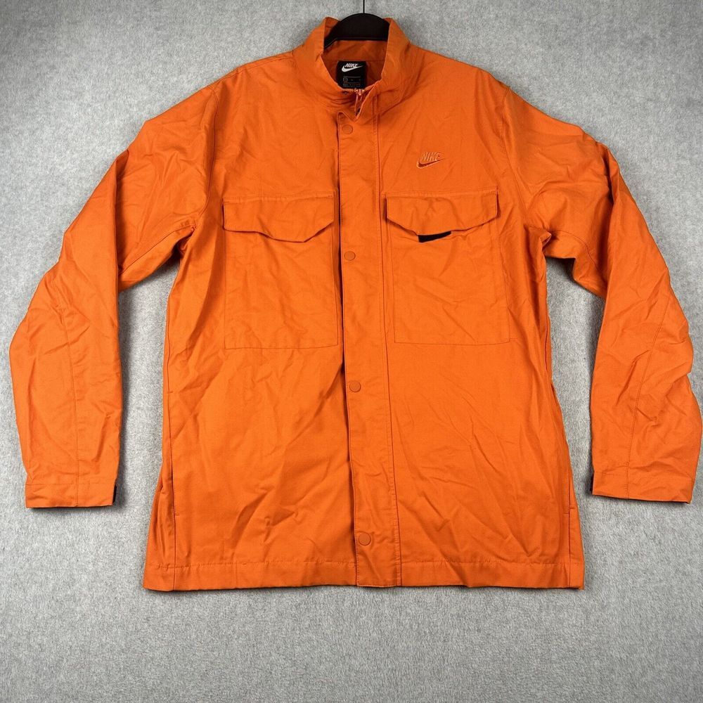 Nike Jacket Mens L Orange M65 Button Up Pockets‎ Nylon Blend Outdoors Shacket